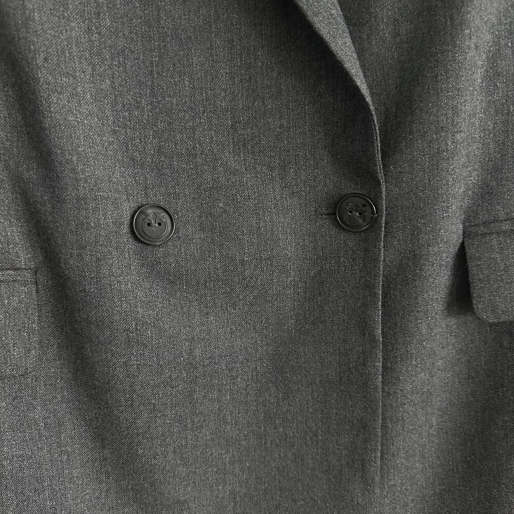 Pinko Emeline Belted Wool Blend Blazer Gray Italy Size 12 US / 48 IT - Picture 7 of 15